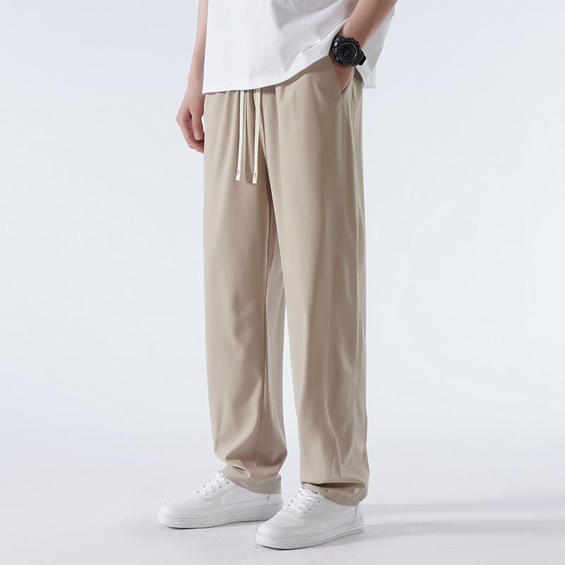 Мужские летние быстросохнущие широкие повседневные брюки прямого кроя