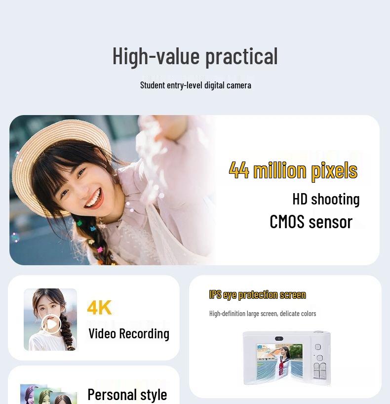 Retro HD Dual-Camera: Cute & Portable Digital Camera for Students and Travelers