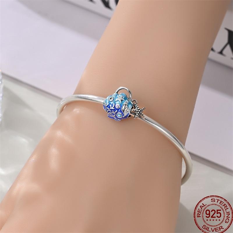 100% Copper Blue Shiny Zirconia Dark Cloud Butterfly Jewelry Beaded Pendant Fit 3Mm Bracelet Diy Jewelry Gift