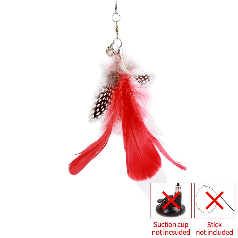 Игрушки для кошек Перья Кошачья палочка Интерактивная игрушка Игрушки для котят с присоской Съемные сменные перья Игрушки для домашних животных Аксессуары для кошек