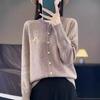 Knitted Cardigan Women's Embroidered Round Neck Sweater Small Shirt Jacket Autumn Loose Small Fragrance Tops