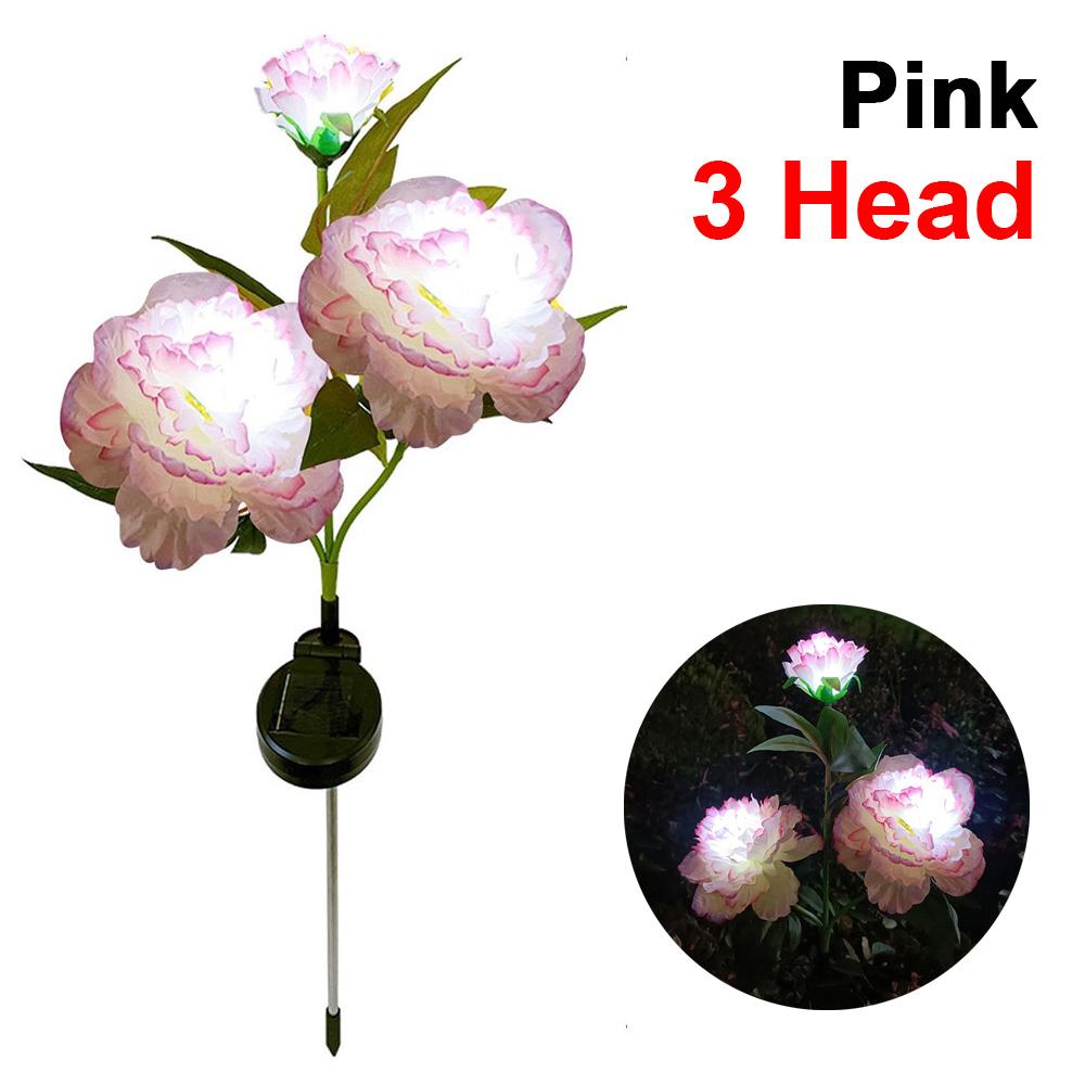 Уличный солнечный садовый светильник, декоративный солнечный светильник для двора, большой цветок пиона, водонепроницаемый солнечный декоративный светильник для патио в саду