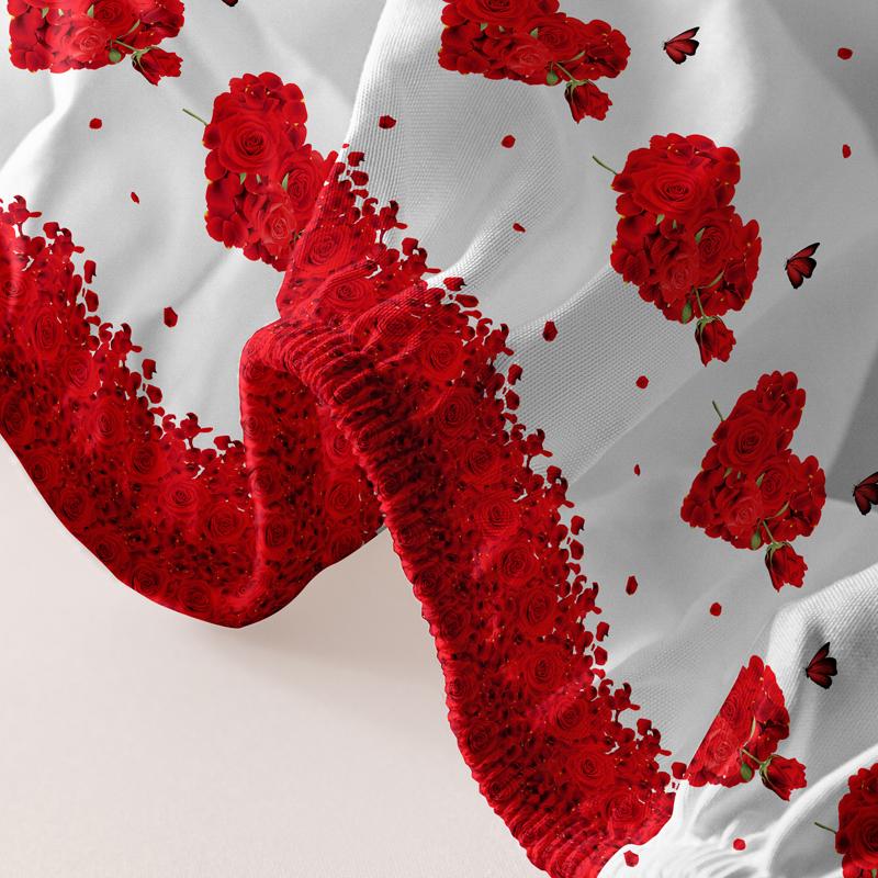 1 Матовая простыня с узором из роз и бабочек, Принт для спальни, Постельное белье (Исключая наволочки)
