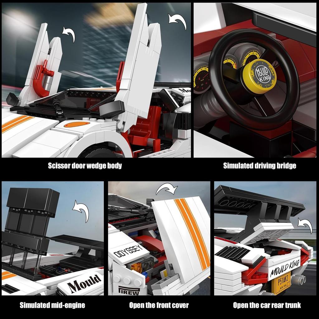 Mold King 10045 Technik Super Car Building Blocks, 1349 деталей для взрослых и молодежи, набор игрушечных строительных блоков для модели спортивного автомобиля от 14 лет и старше