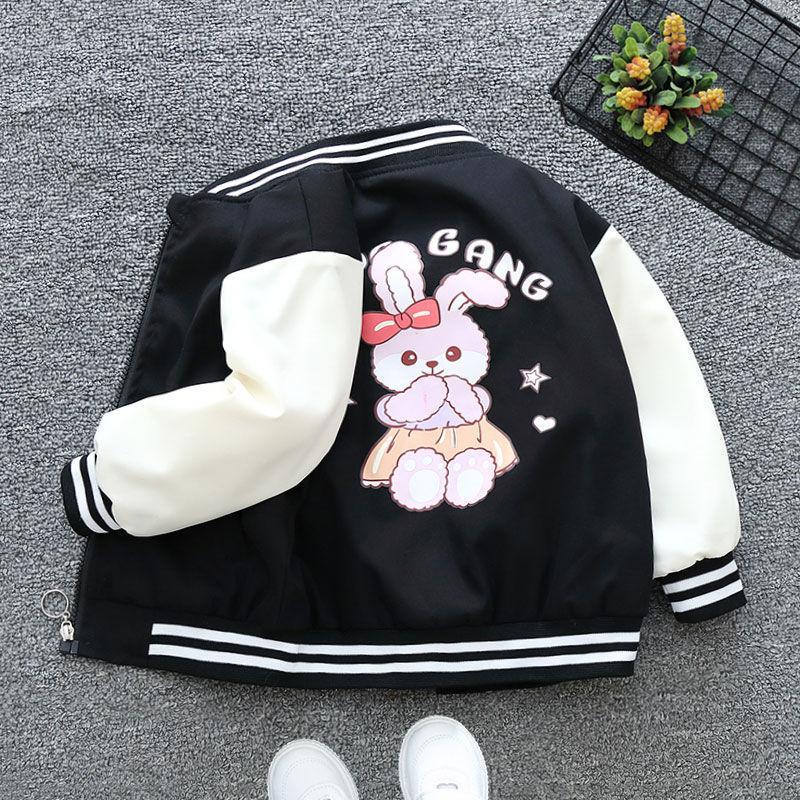 Girl's Spring and Fall Jacket Middle and Big Children Hooded Sports Jacket