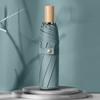 Three Fold Wooden Handle Black Gum Un Umbrella  Sun Protection Uv Protection Ms. Small Fresh Folding Umbrella