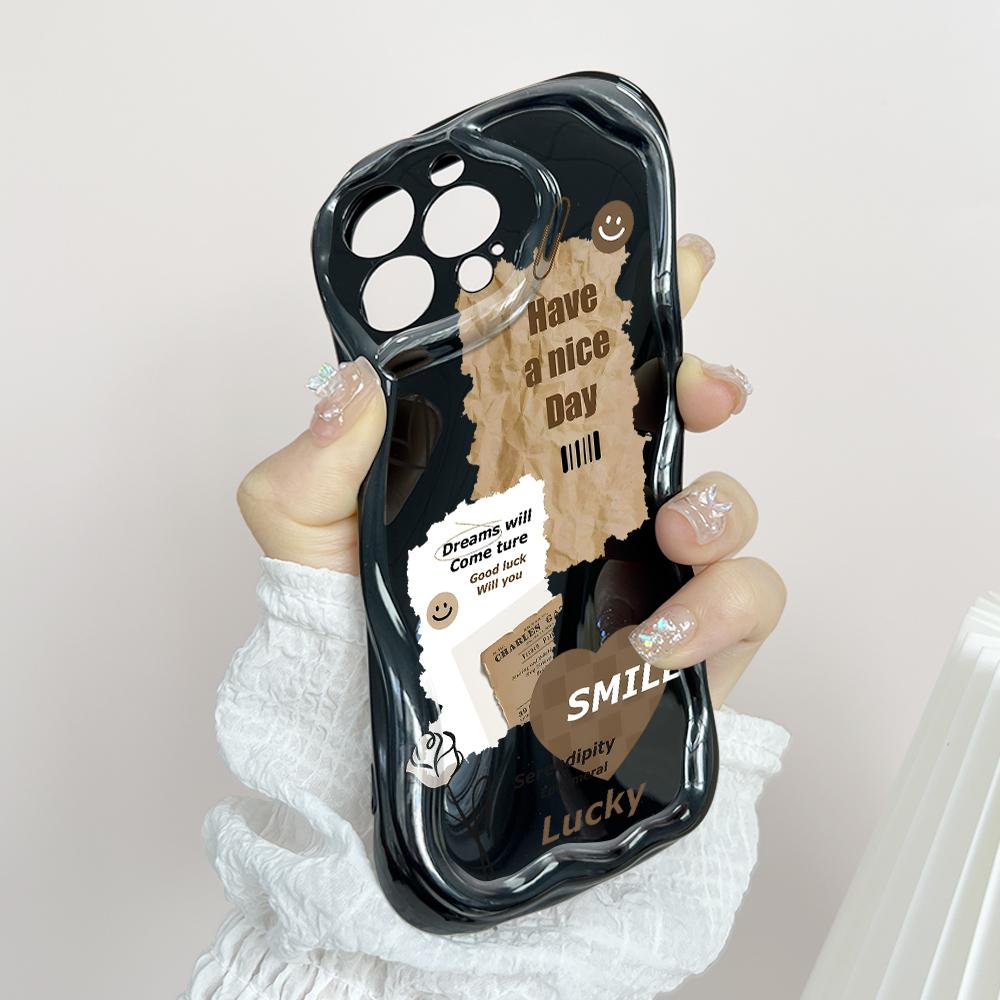 Cute Cartoon Pattern Cream Texture Casing Wavy Edge Soft Silicone Cover Phone Case for OPPO Reno Realme