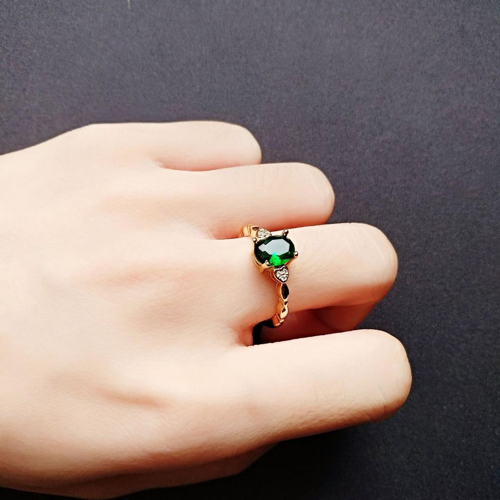 2025 Snowflake Earrings Full Diamond Gold Necklace Grandmother Emerald Ring Korean Green Crystal Bracelet Set