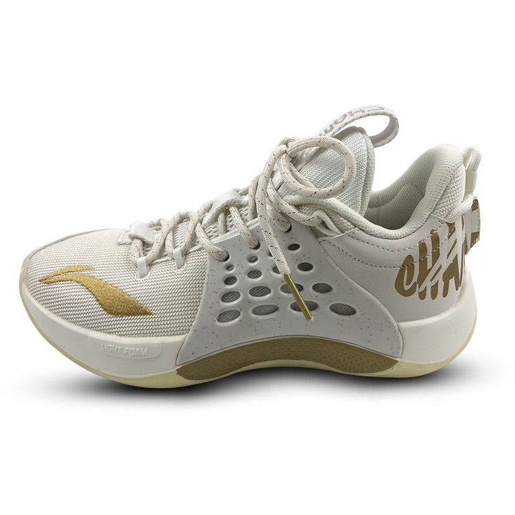 Li Ning Sonic 7 CBA League PE Slip Resistant Durable Low Top Basketball Shoes Men Sneakers White Platinum ABAP033-V