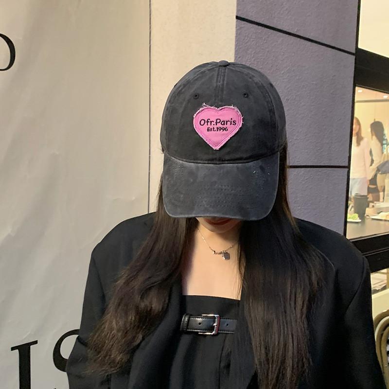 Милая бейсболка с нашивкой в виде сердца, регулируемая хлопковая шляпа от солнца для весны и лета