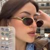 Солнцезащитные очки овальной формы улучшенного качества, маленькая металлическая оправа, модные солнцезащитные очки, блокирующие УФ-лучи, больше подходят для женщин
