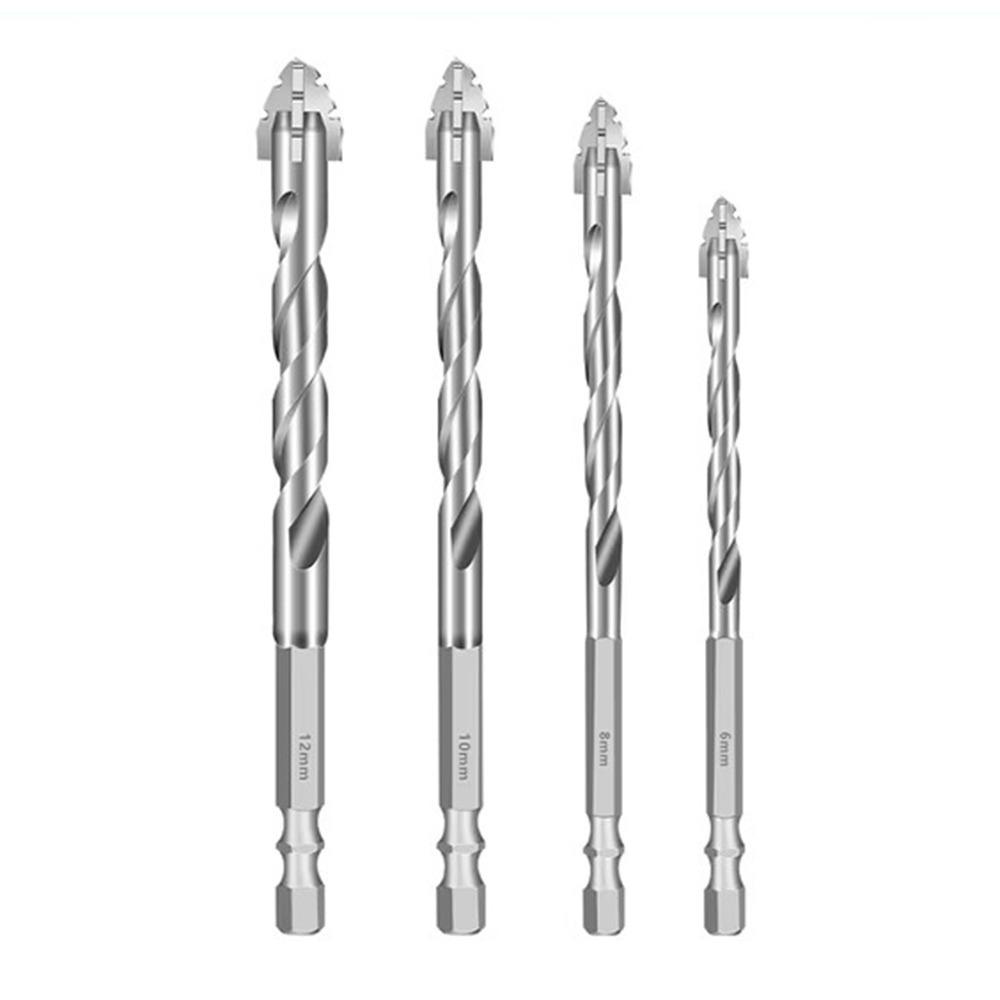 Четырехгранное сверло по плитке со скошенной головкой, набор сверл с шестигранным хвостовиком, инструмент для сверления