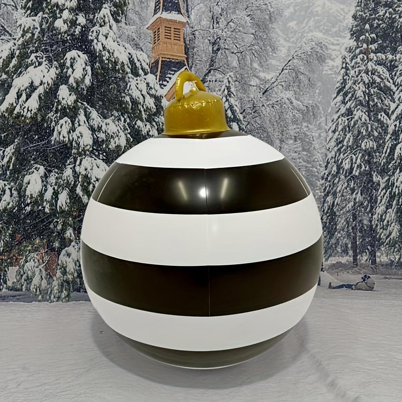 כדור מתנפח גדול לחג המולד לקישוט חוץ 60 ס"מ PVC ענק גדול כדורים גדולים קישוטי עץ חג המולד כדור ללא אור קישוט