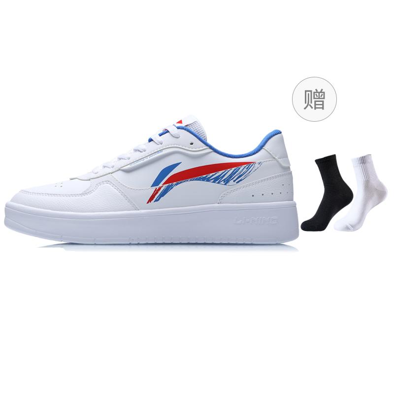 Li Ning Duda Синтетическая кожа Покрытие Нескользящая Водонепроницаемые Низкие Скейтборд Обувь Мужские Белый Красный Синий AGCR197-1
