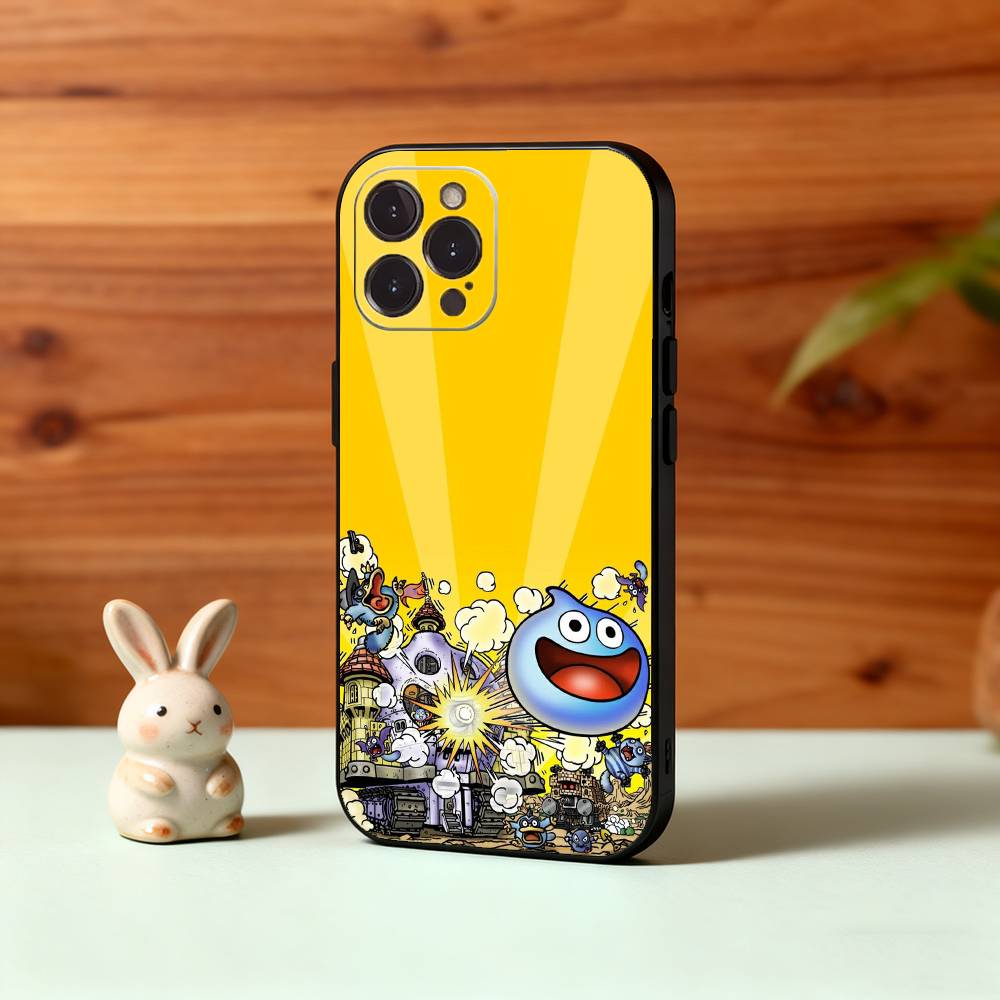 1PC Cute Bouncy D-Dragon S-slimes Phone Case For iPhone17,16,15,14,13,12Plus,Pro Max,XS,5G Soft Silicone Black Cover