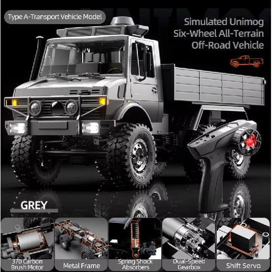 JJRC C8823 Unimog Simulation Model Car Full Scale Suspension Carbon Brush 2.4G Off Road Remote Control Car Children Toy