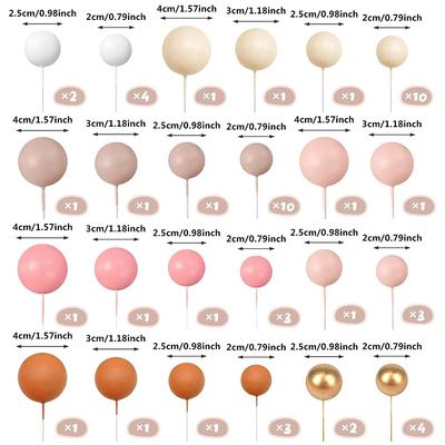 56 шт. Топперы для торта в стиле бохо в виде разноцветных шаров, жемчужные шарики, топпер-вставка для торта на день рождения, свадьбу