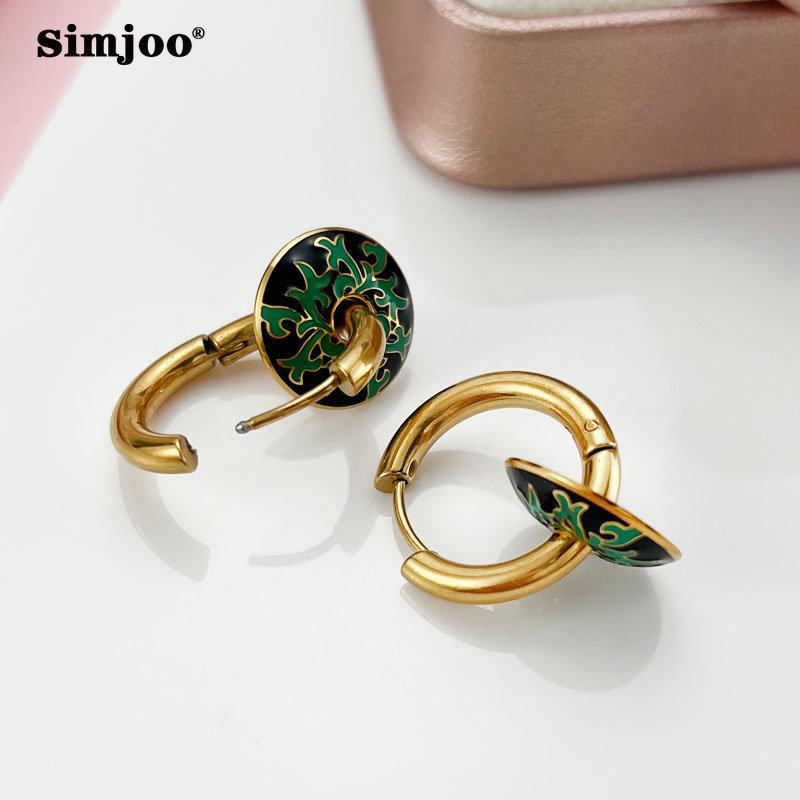 SIMJOO круглые серьги с глазурью в богемном стиле, легкие роскошные нишевые серьги в стиле ретро, ​​модные темпераментные женские серьги