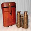 Brass Binocular Leather Case Telescope Spyglass-Binocular-Gifts