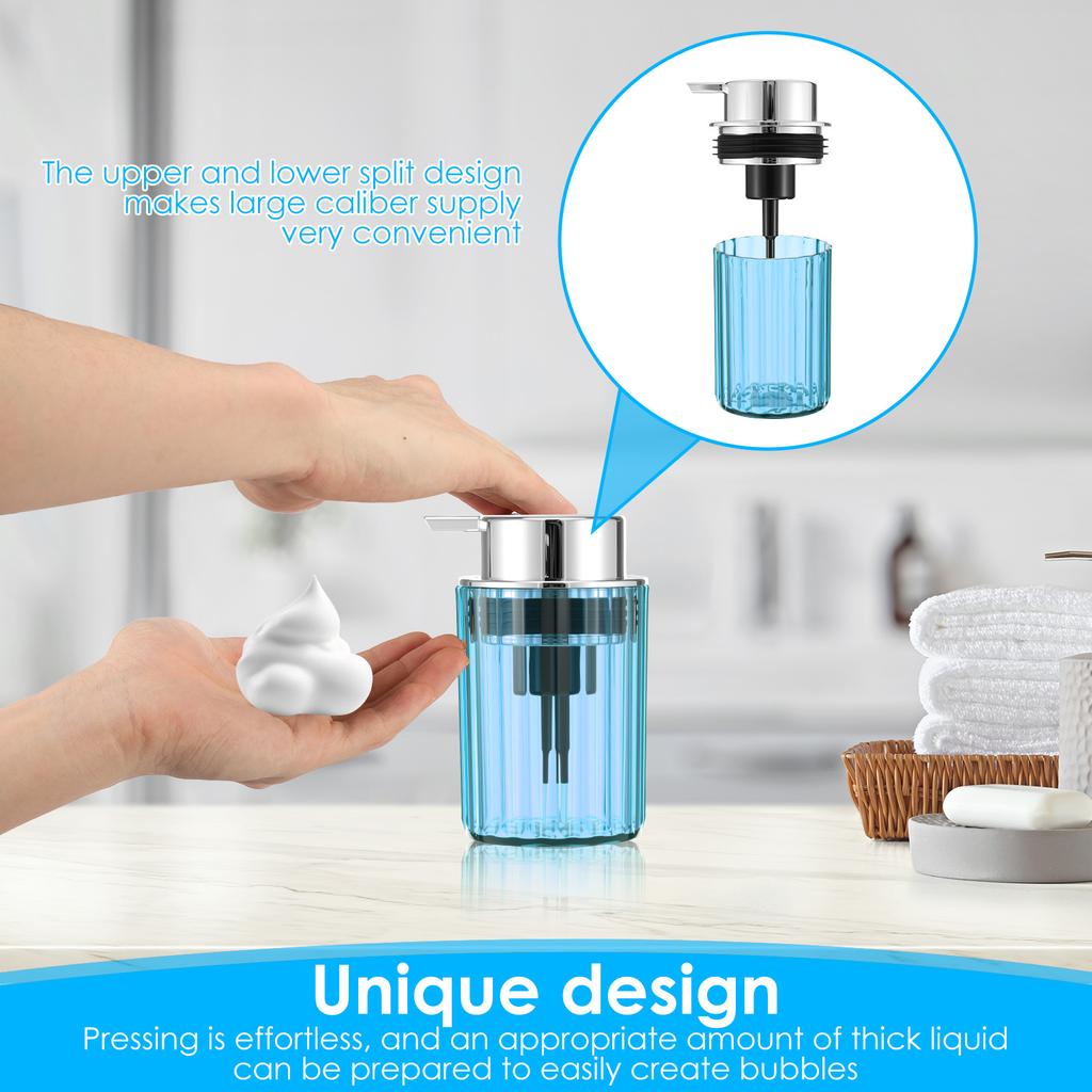 3Pcs 350 ml Foaming Hand Soap Dispenser PET Clear Lotion Container Pump Bottle Toner Shower Gel Shampoo Dispenser for Bathroom
