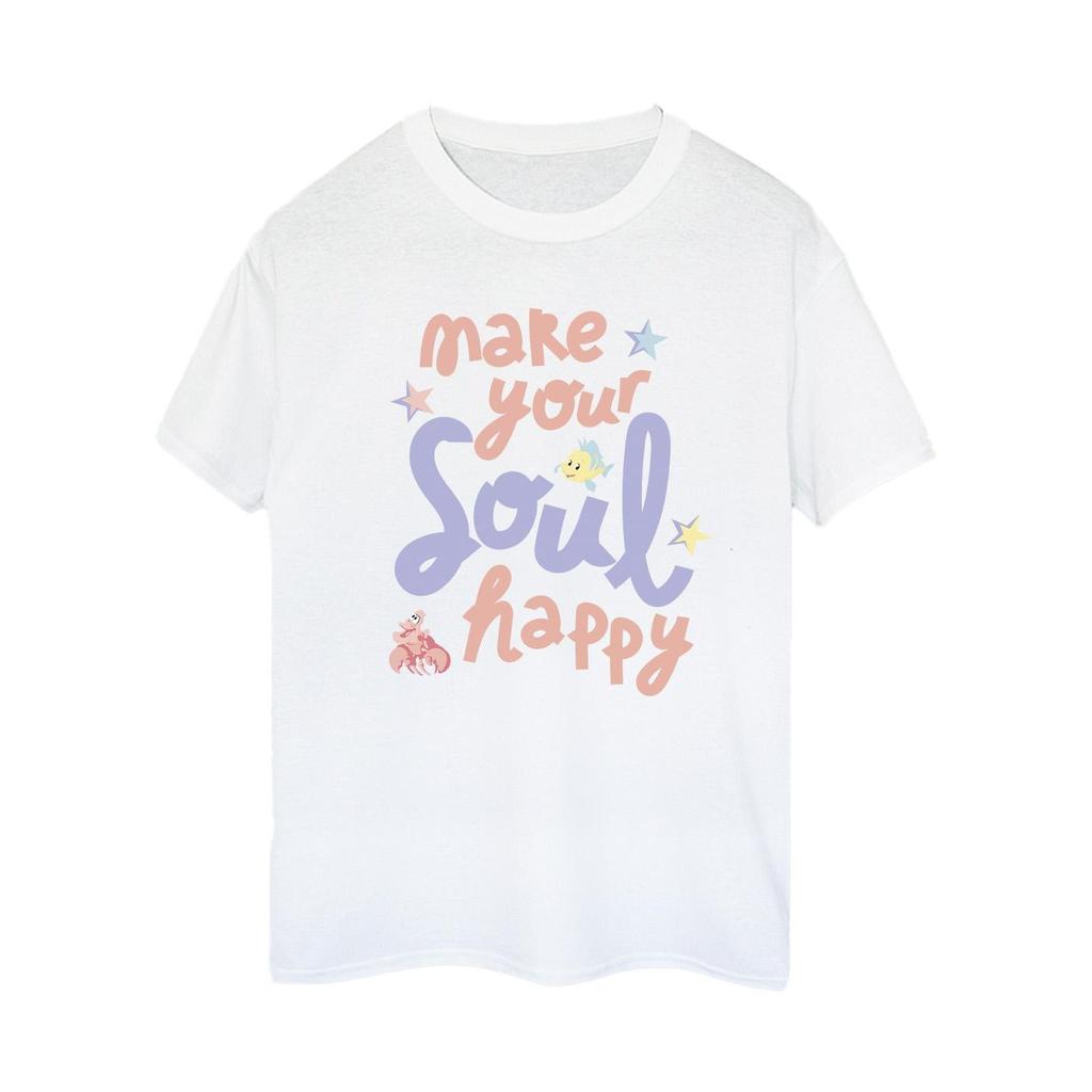 Disney Женская/Дамская футболка бойфренда из счастливого хлопка «Русалочка»