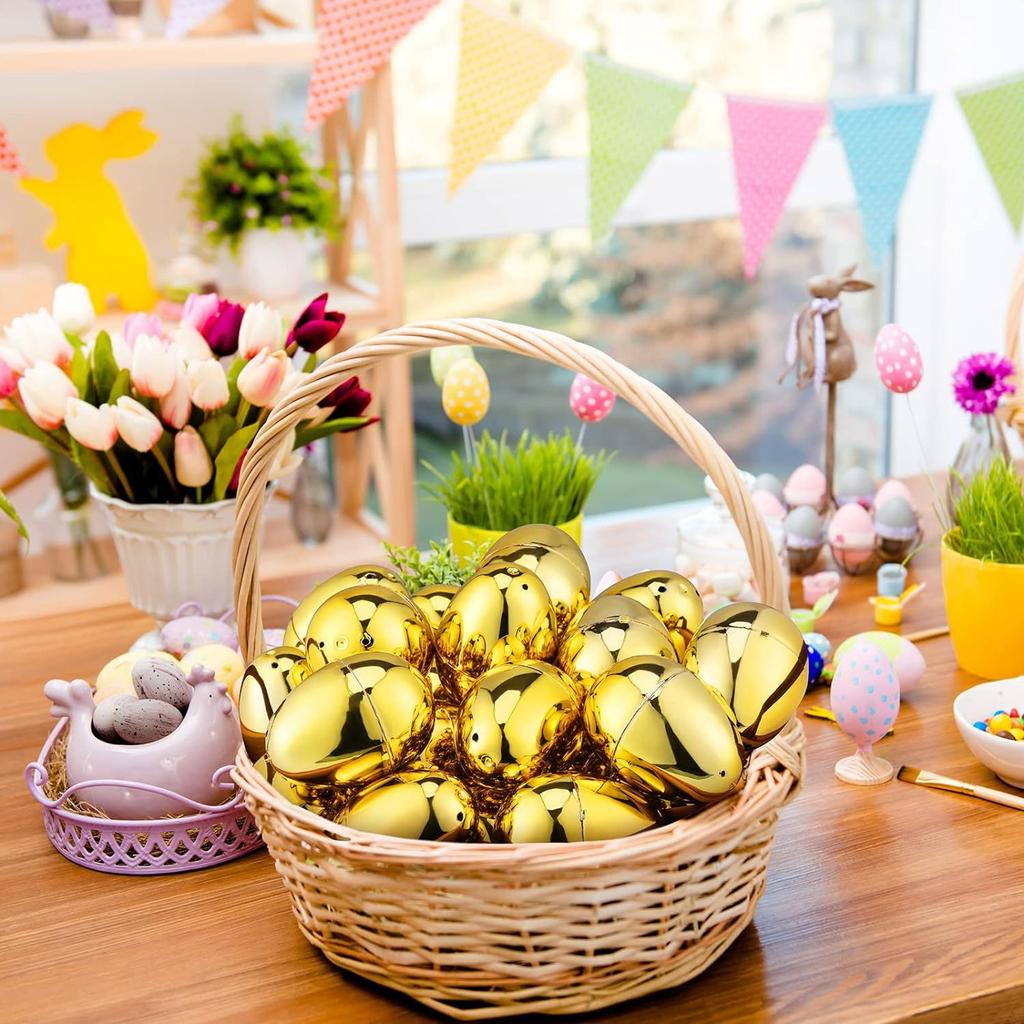 Пасхальные яйца Яйцо Наполняемый Пластик Пустая скорлупа Пасхальный Золотой Гача Сделай сам Имитация яичной скорлупы Пасхальные Игрушки-сюрпризы Вечеринка