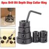 8pcs/set 3-16mm Drill Depth Stop Bit Collar Set with Hexagon Wrench Tighten Shaft Woodworking Drill Locator Positioner Limit Stopper Tool