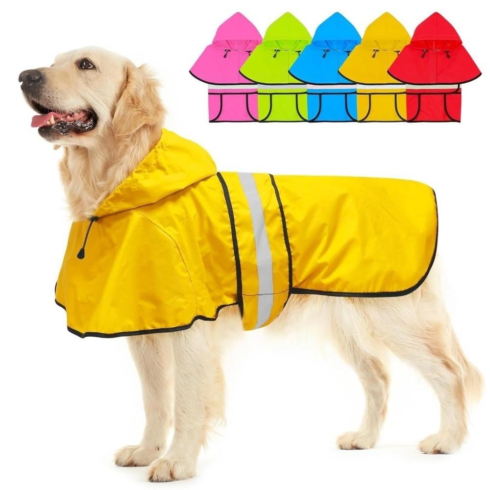 Waterproof Dog Rain Cloak High Visibility Pet Fluorescent Clothes for Walking Night