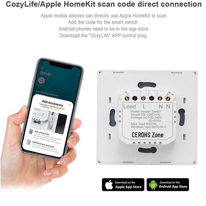 Умный таймер для водонагревателя и выключатель света HomeKit, 20А/40А, голосовое управление через Alexa