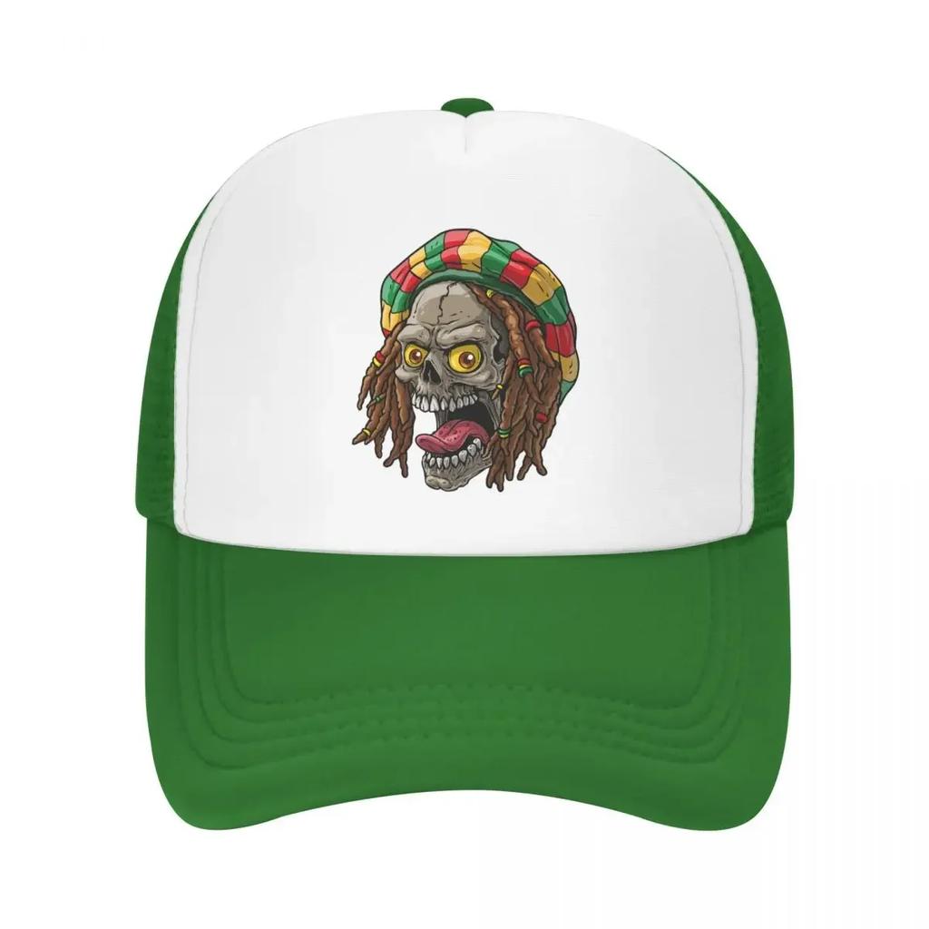 Индивидуальная бейсболка Rasta Skull Ямайка для унисекс женщин, персонализированная, дышащая, ямайская кепка-тракер, спортивная кепка с застежкой-snapback, кепки для пап