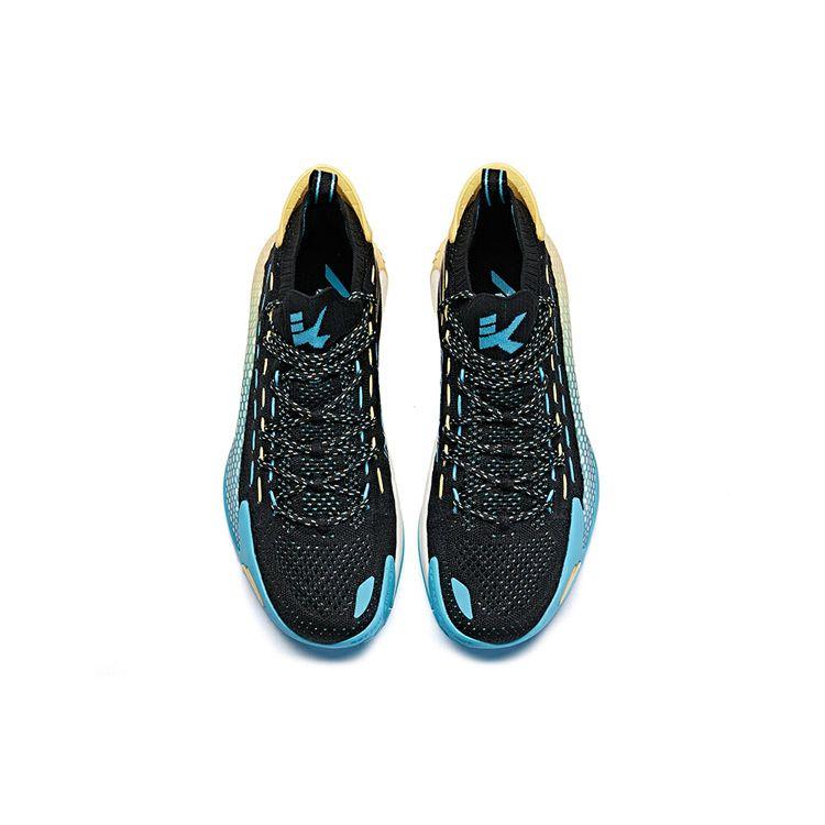Anta KT5 Thompson PU Shock Absorption Non-Slip Wear-Resistant Mid-Top Basketball Shoes Men Basketball Shoes Black Blue Yellow 112021102-2