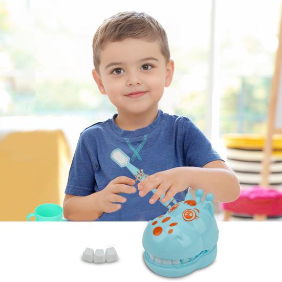 Детский стоматологический игровой набор Интерактивная модель зубов со зубной щеткой Забавная игрушка-стоматолог в форме жирафа для ролевых игр Обучение гигиене полости рта