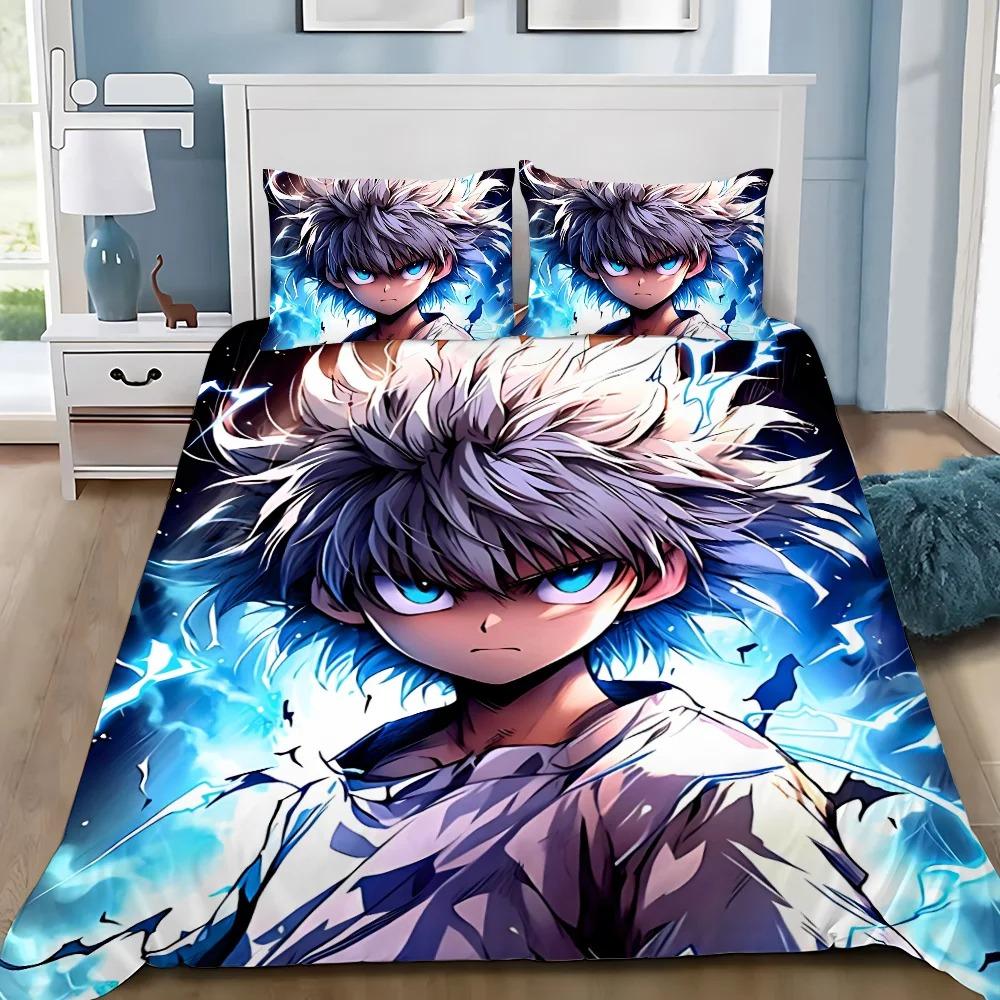3D принты Hunter x Hunter Мягкое постельное белье Пододеяльник Наволочка Комплект постельного белья Для взрослых Мальчик Девочка Украшение спальни Детская Односпальная Двуспальная Большого размера Размеры