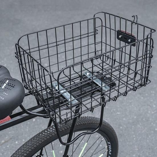 Корзина для заднего багажника велосипеда с вкладышем, складная, сверхпрочная, большой вместимости, выдерживает 56 фунтов, универсальная, металлическая, для горного, дорожного велосипеда