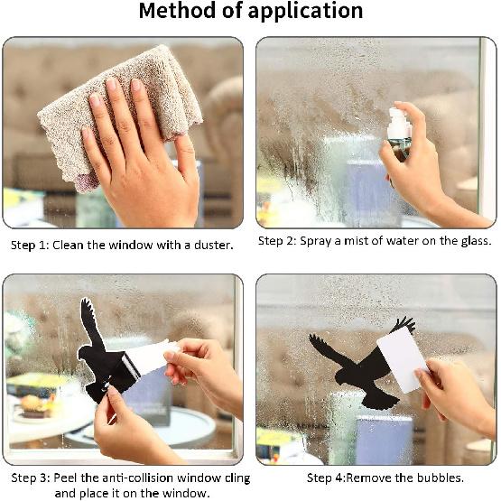 Boao 20 Pieces Anti-Collision Window Bird Shape Windows Sticker Decals Bird Shape Window Stickers Clings for People and Birds Strikes Prevention on