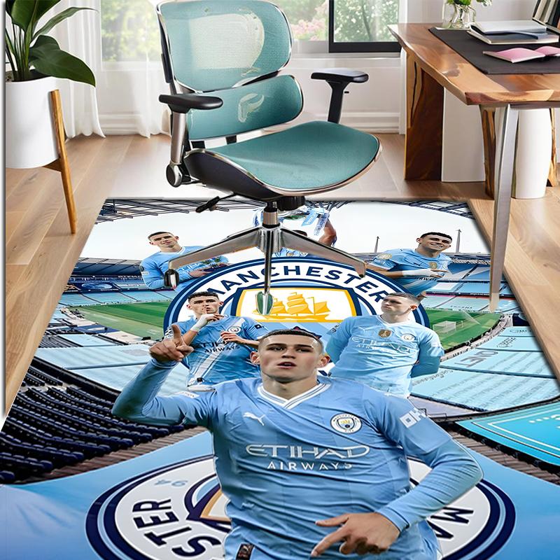 Football team City FC Pattern Rug, Indoor/Outdoor Mat, for Picnic, Gameroom, Bedroom, Office, Living Room, Home Decor Carpet, Birthday Gift