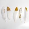 Natural Gold Dipped  Feathers White Goose Plume for DIY Crafts Jewelry Making  Handicraft Party Gift Box Cake Decoration