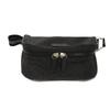 Used 9539 GG Nylon Waist Pouch 449182 7929 Leather Patch Gray Shoulder Bag with Embossed Logo Black Men's from Japan