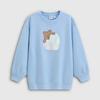 Gap Girls' 2025 Autumn and Winter New Fleece Reversible Sequin Bear Print Sweatshirt Kidsren's Top 805313