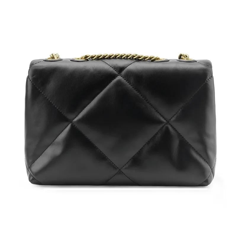 Tory Burch Kira Алмазная стеганая сумка через плечо на магнитной застежке из телячьей кожи, маленькая, женская, черная