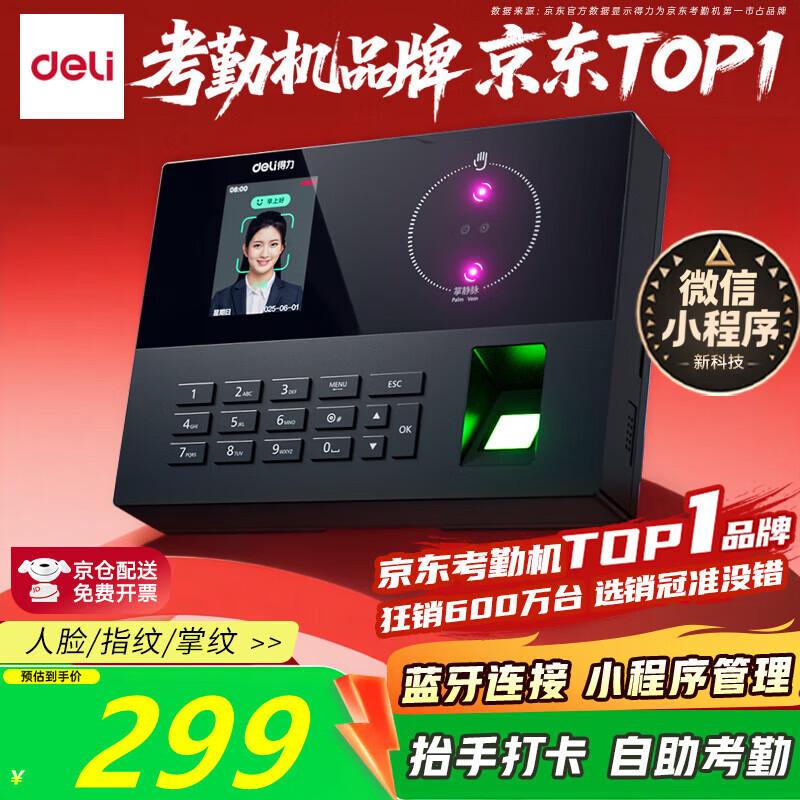 Deli AH23W Multi-Biometric Time Clock CN plug (adapter included)