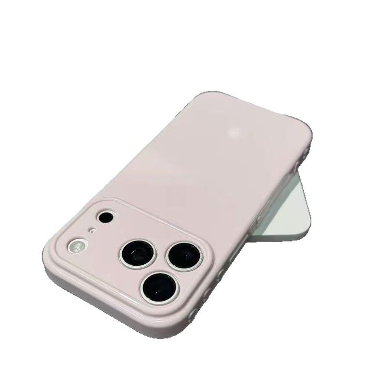 Мягкий чехол однотонный с окошком-сердечком для iPhone 14-17 Pro Max