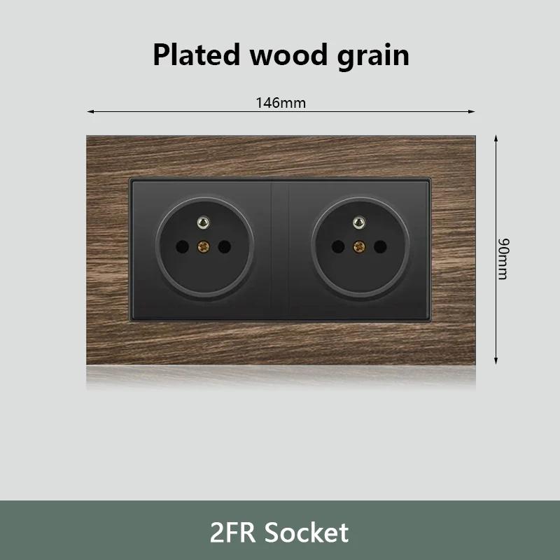 Настенный выключатель с рисунком под дерево, 18 Вт, быстрая настенная розетка типа C 220 В, европейская электрическая розетка EU FR с зарядным устройством USB