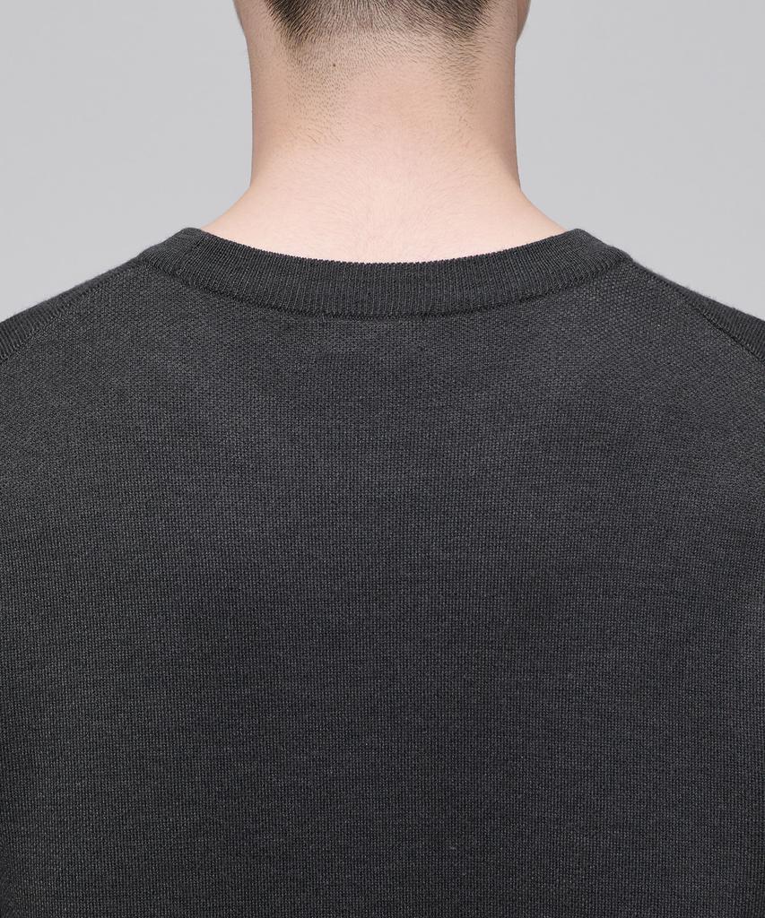 MUSINSA STANDARD Minimal Crew Neck Knit [Gunmetal]