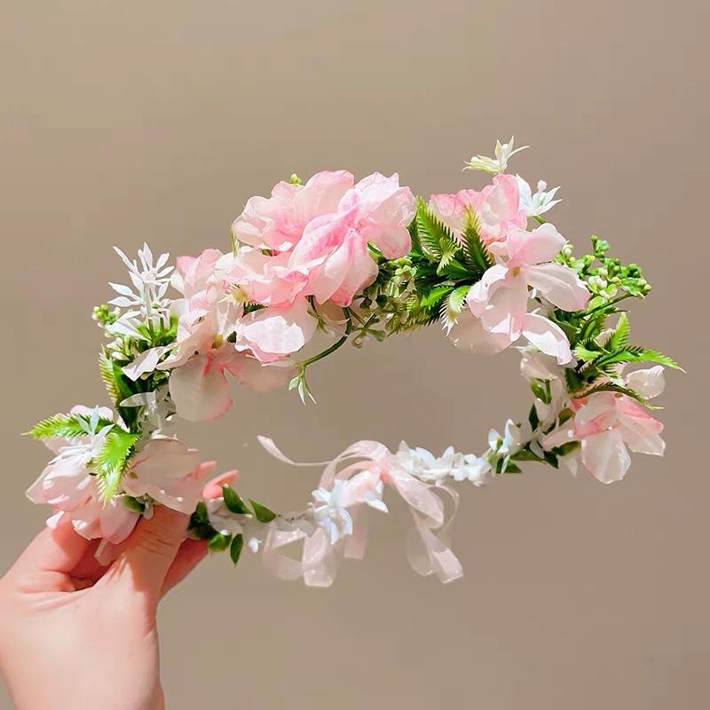 1 шт. Сказочный венок Реквизит для фотосъемки Головной убор Богемный стиль Лента Повязка на голову Лесная серия Головной убор Цветочный венок