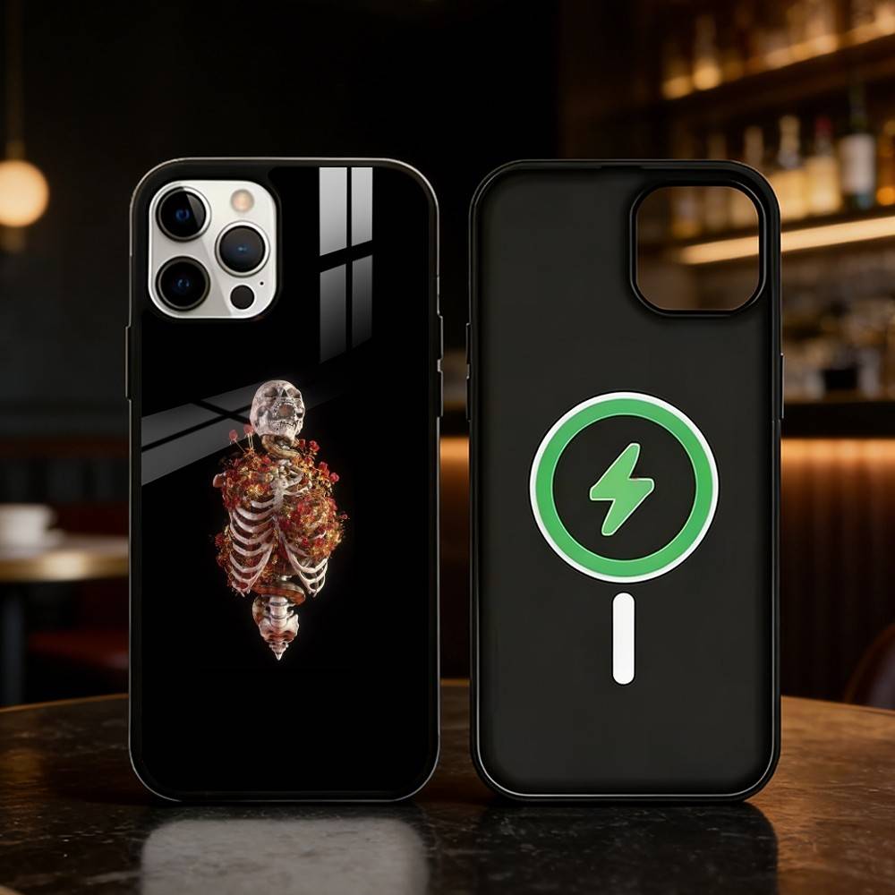 Anatomy Skeleton Phone Case For iPhone 17/16/15/14/13/12/Plus/Pro/Max for Magnetic Wireless Charging