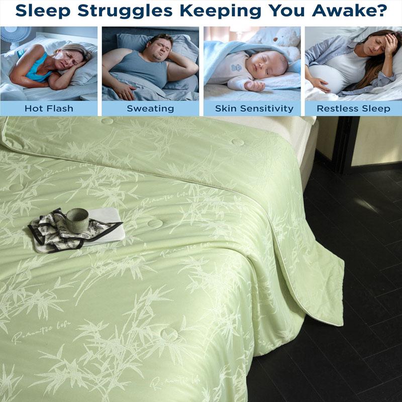 Жаккардовое бамбуковое охлаждающее летнее одеяло для кровати размера «queen» и «king», шелковистое одеяло для кондиционера, легкое охлажденное одеяло, мягкое, против клещей