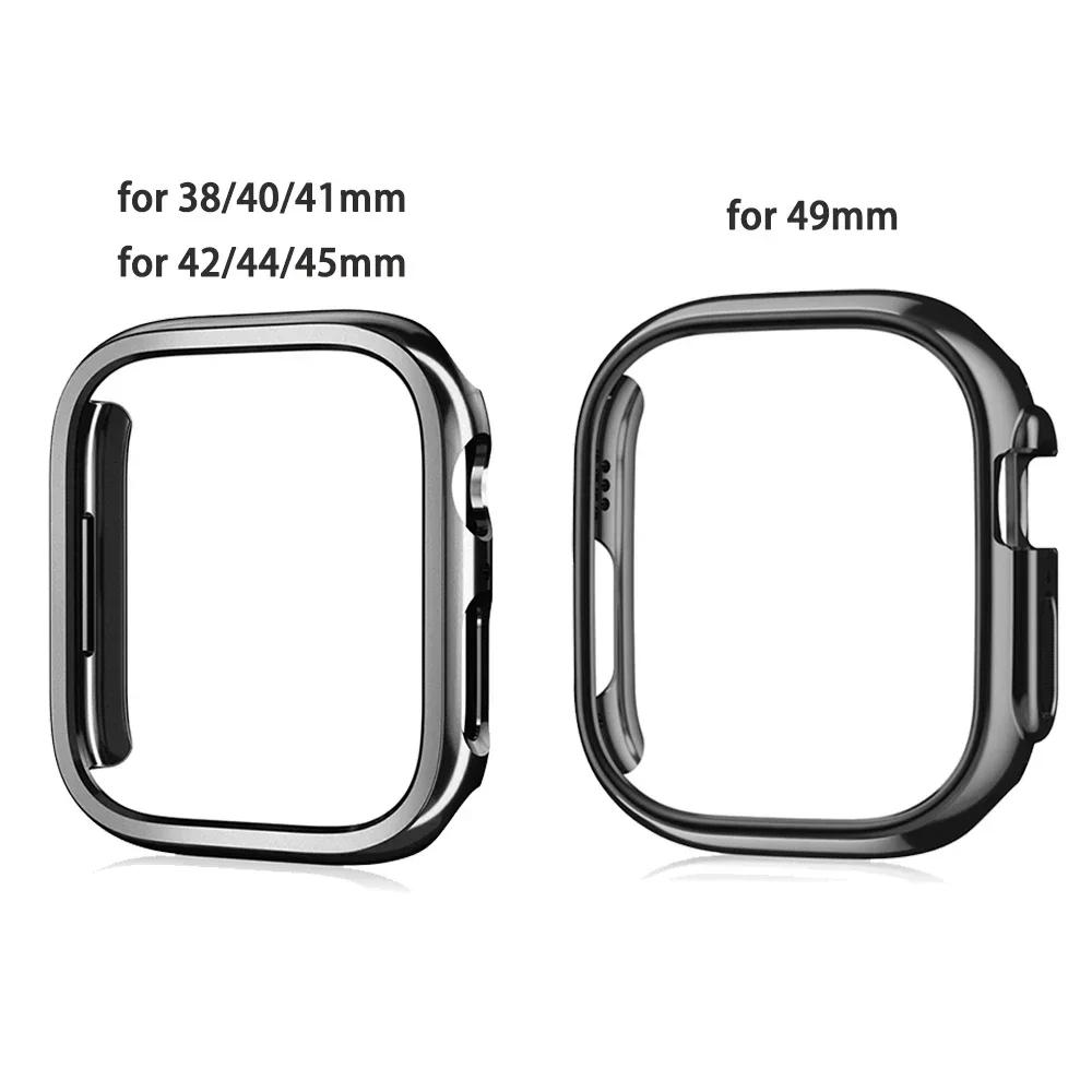 Для Apple Watch 45мм 41мм 38мм 42мм 40мм 44мм Покрытый Скелетный Чехол Жесткий PC Бампер Чехол Рамка для IWatch SE 8 7 6 5 4 3 2 1 Чехол