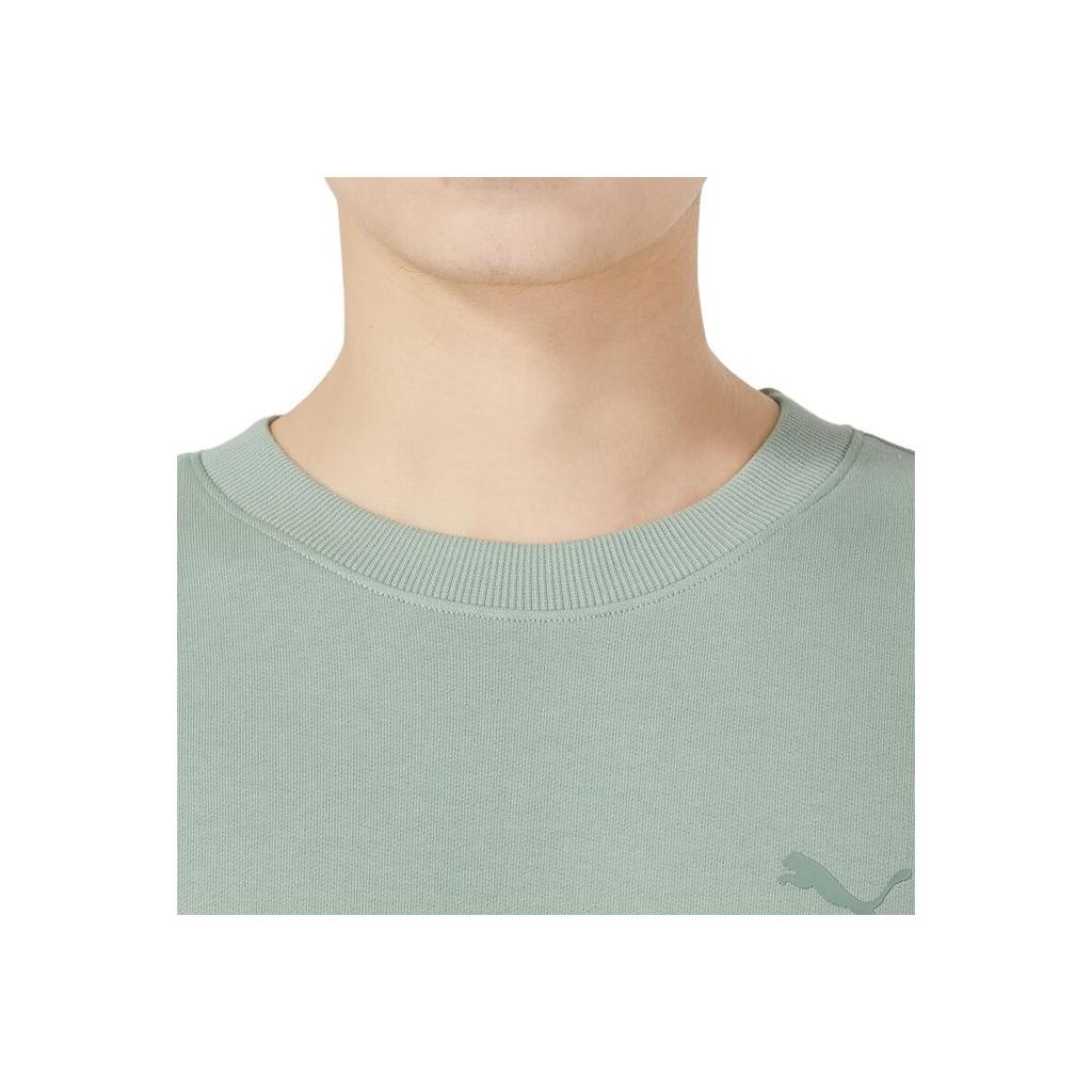 Puma Классический логотип печати Повседневный спортивный свитер свитшот Мужской свитшот Зеленый 624941-54