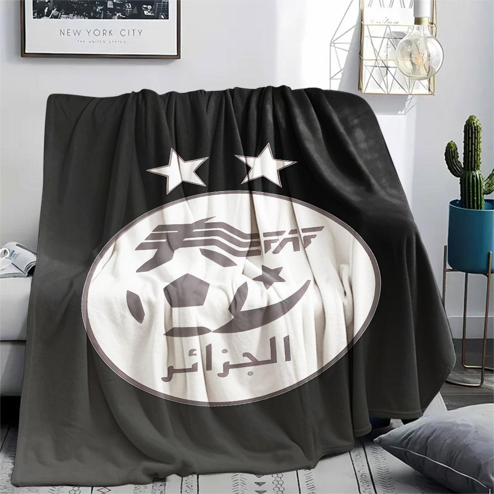 Algeria football Printed Flannel Blanket, soft throw for bedroom sofa, washable,soccer fan merchandise, great gift.